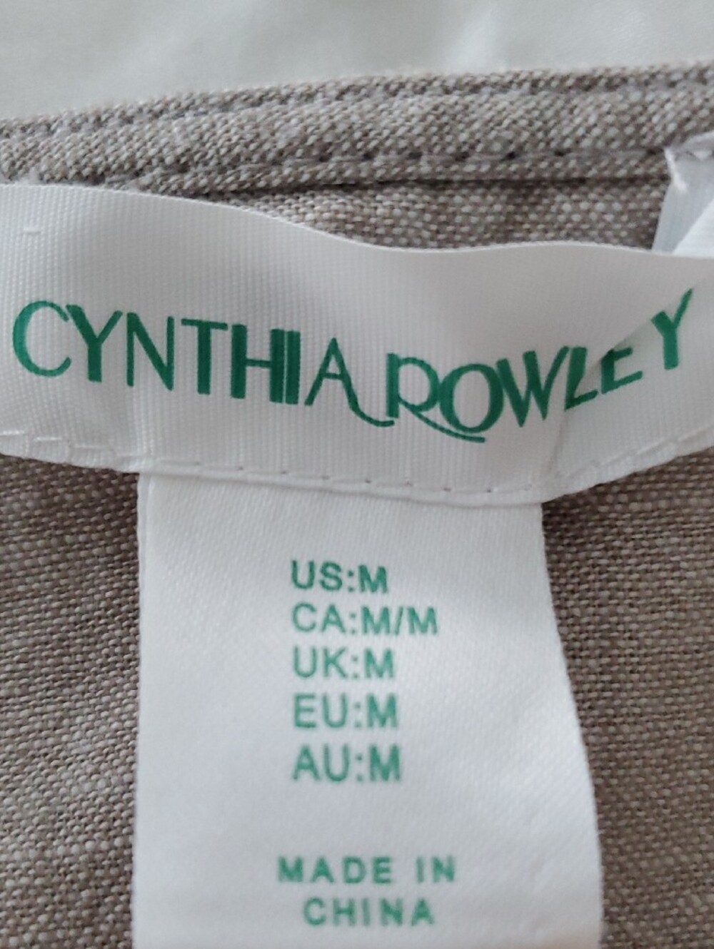 Cynthia Rowley Taupe Puff Sleeve V-Neck Dress - Picture 2 of 3